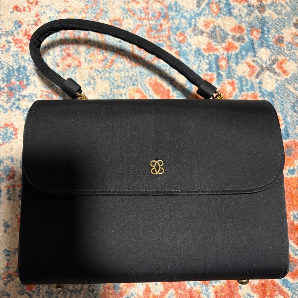 Vintage black handbag with gold details